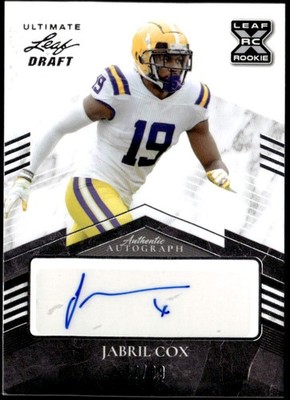2021 Leaf Ultimate Draft #BA-JC1 Jabril Cox #/99 Rookie Auto