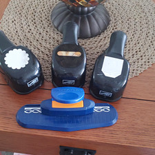 Stampin' Up Fiskars Paper Punch Lot 4 w/ Border Punch System, Shapes