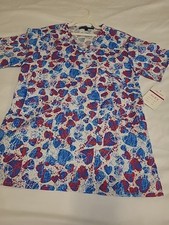 Womens Scrub Top Size Xs Heart Print