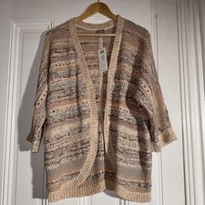 Chico  s Mixed Yarn Cocoon Cardigan Sweater Warm Multi color, Size 1 M NWT