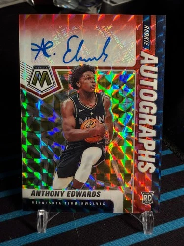 🔥 2020 Mosaic Choice Anthony Edwards Red & Yellow Rookie Auto – Wolves Star! 🔥