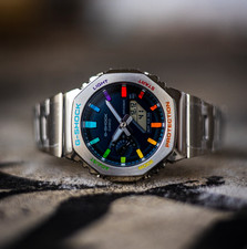 Arcobaleno Casio G-Shock dipinto a mano | Artista in acciaio pieno GM-2110D