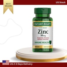 Nature's Bounty Zinc 50mg Immune Skin Support  100 Caplets  Daily Health