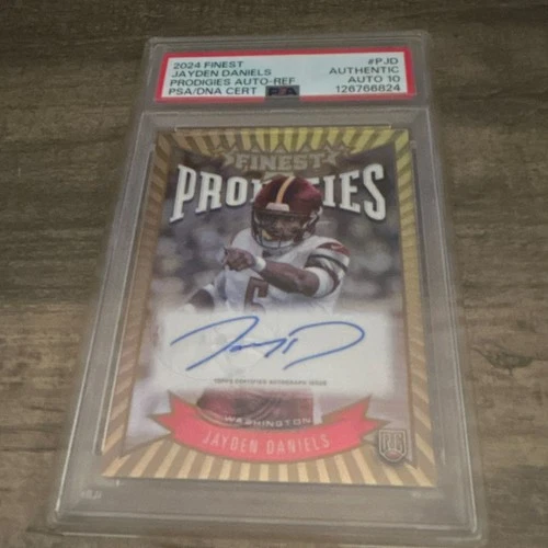2024 Topps Finest Prodigies Autograph Jayden Daniels RookieRefractor PSA Auto 10
