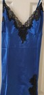 VTG NWOT FREDERICK'S OF HOLLYWOOD Nightie Chemise Slip Dress Blue Satin Large — photo 2