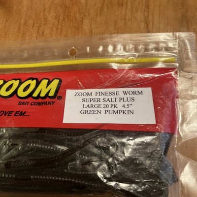 ZOOM FINESSE WORM -GREEN PUMPKIN -4.5''INCH.- 20 PACK-FAST SHIPPING