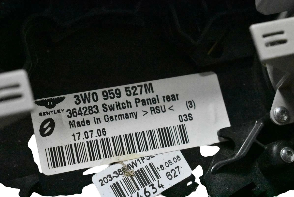 04-08 Bentley Continental Rear Overhead Console Dome Light Switch 3W0959527M OEM