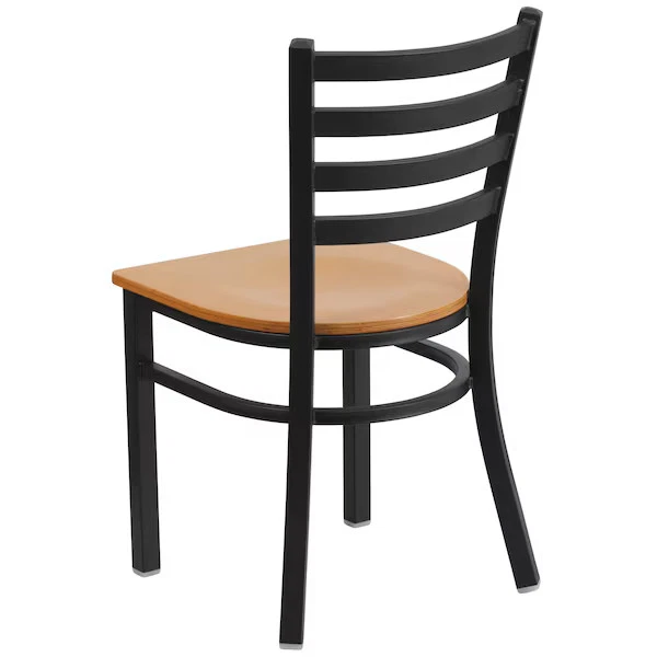 Flash Furniture Black Ladder Chair-Nat Seat,PK2 2-XU-DG694BLAD-NATW-GG Flash - Image 3 of 4