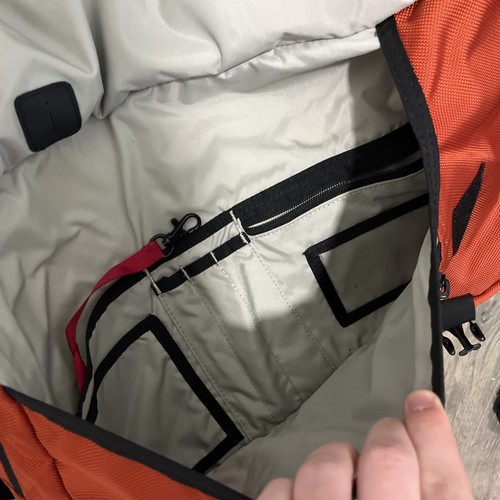 Timbuk2 Classic Messenger Shoulder Crossbody Bag Backpack Gray Grey Orange - Picture 6 of 15