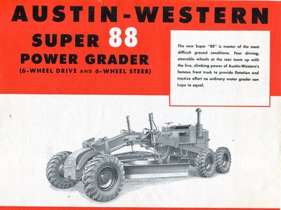 1940's Brochure, Austin Western Super 88 Power Grader, With Specifications 