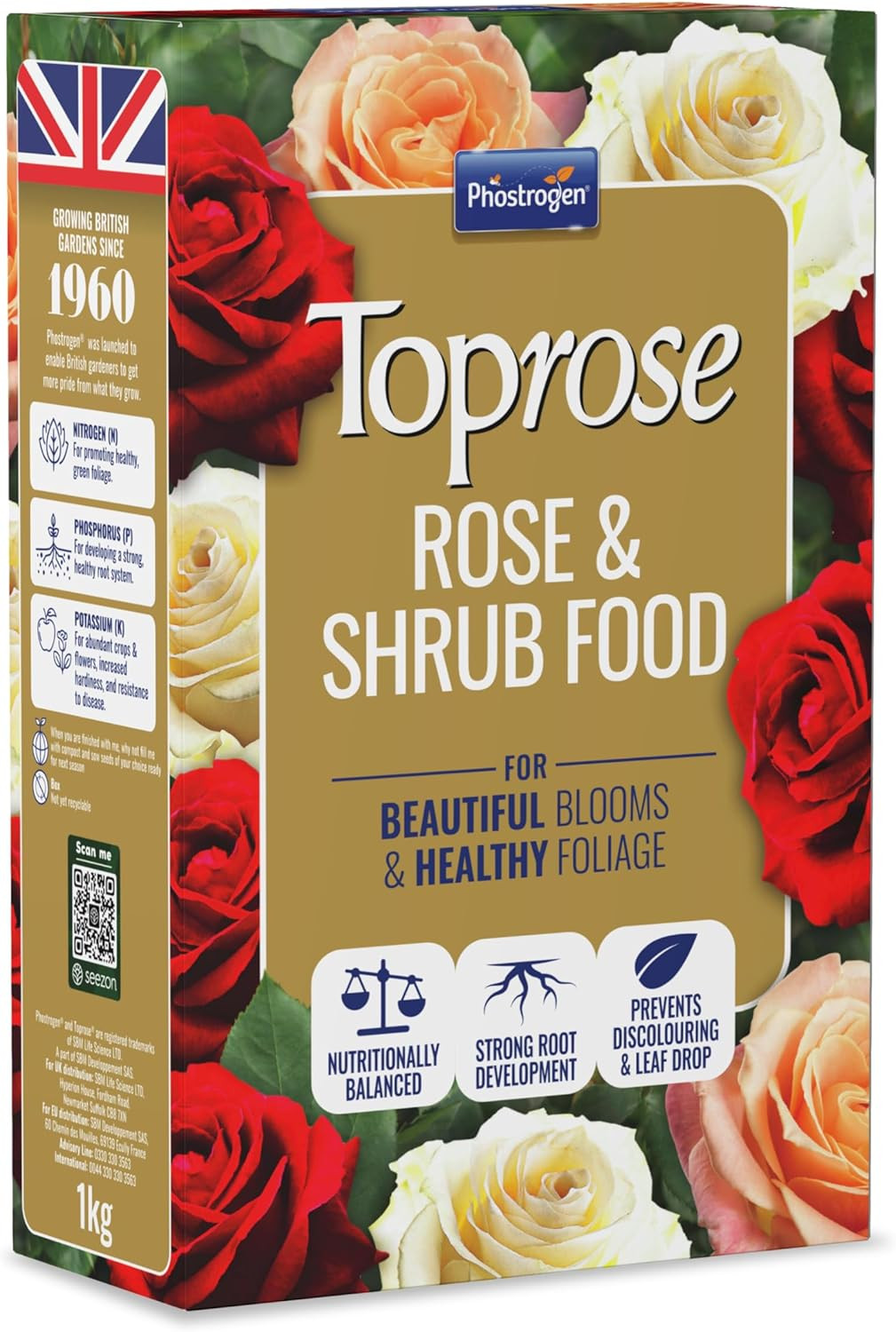 Toprose 5878143 Rose and Shrub Feed, 1Kg - Rose Fertiliser for Healthy Growth an