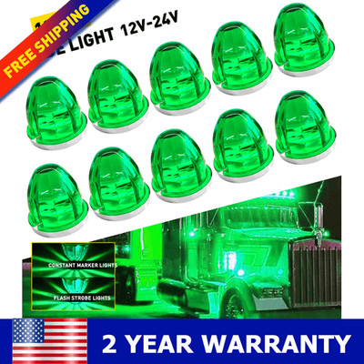 For 3.5'' Size 10PCS Green Watermelon LED Turn Signal Marker Light Clearance Lamp