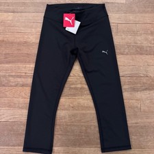 NWT Puma black cropped athletic activewear leggings size small S b71