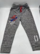 Marvel Spider-Man Boys Joggers Pants Gray Graphic Print Elastic Waist Sz 5