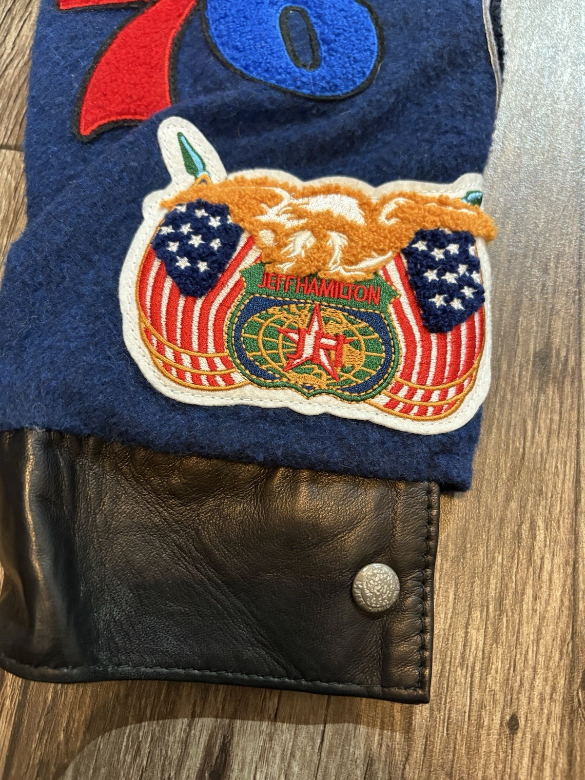 Jeff Hamilton NBA Logo Jacket Wool Men’s Size Large Dark Navy NWT