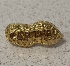 Vintage Jimmy Carter Gold Tone Peanut Brooch Pin “Union Made”