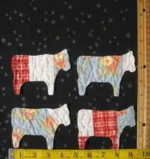 4 Vtg cutter quilt cows New Small cows! 3x4