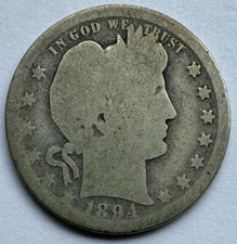 1894-S Barber Quarter, Uncertified, NR