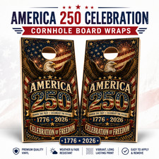 America 250 Cornhole Board Wraps Patriotic Eagle Vinyl Wraps 24x48 Set of 2