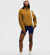 lululemon Tumbled Fleece Half-Zip Jacket Melrose tan Large