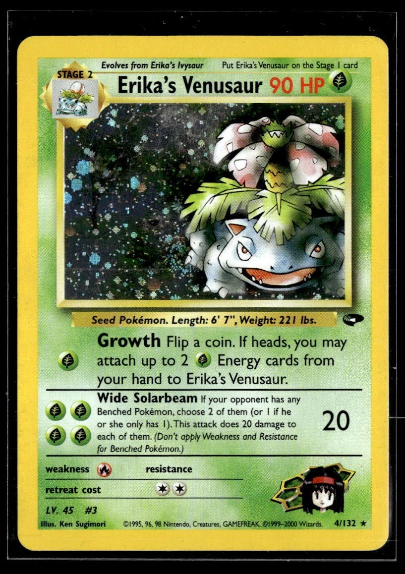 Erika's Venusaur 4/132 Holo Rare Gym Challenge Pokemon MP | eBay