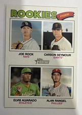 2026 Topps Heritage - Quad Rookies Joe Rock, Carson Seymour, Elvis Alvarado #389