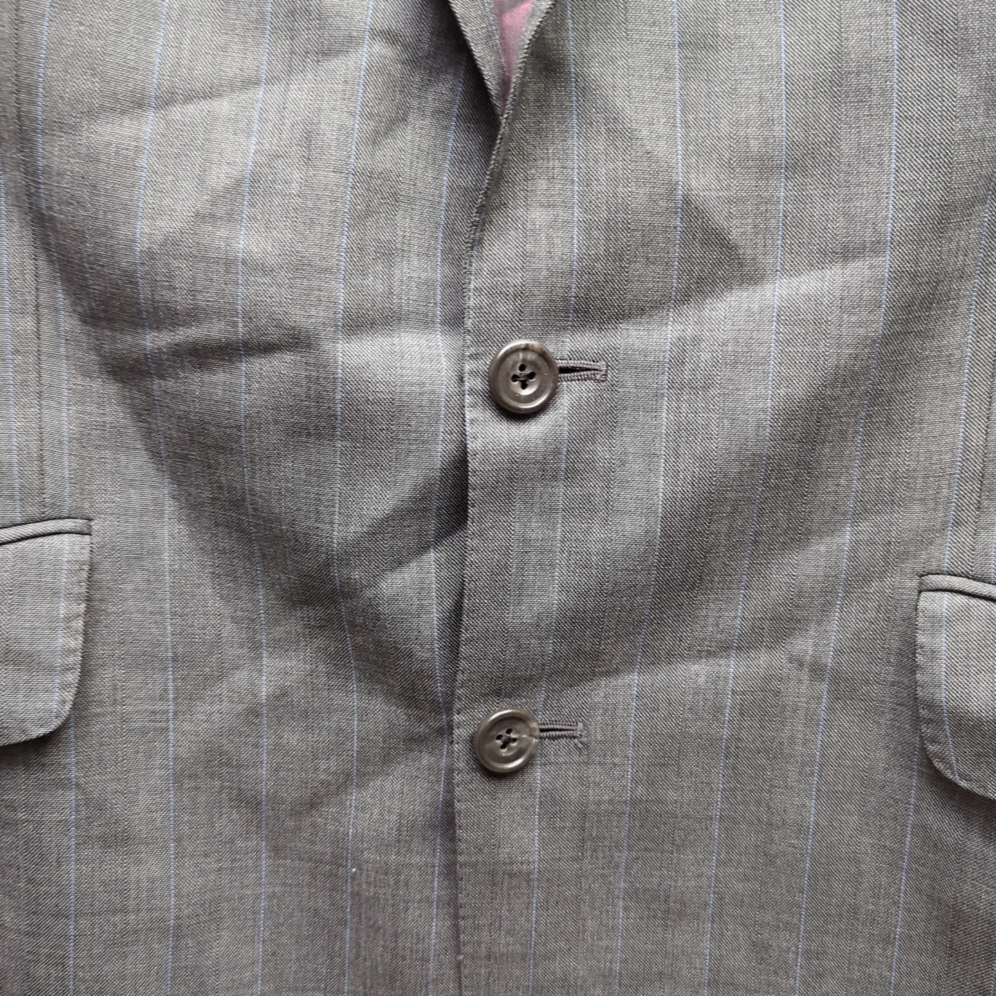 Giacca tuta Jasper Litman uomo media 20" grigio rosa blazer Savile fila 26" braccia