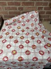 Vintage MCM Vinyl Kitchen Table Cover Red, White Pattern 50’s-60’s Retro — photo 1