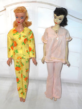 Vintage Barbie Size HM CLONE YELLOW FLORAL PAJAMA SET PINK PAJAMAS