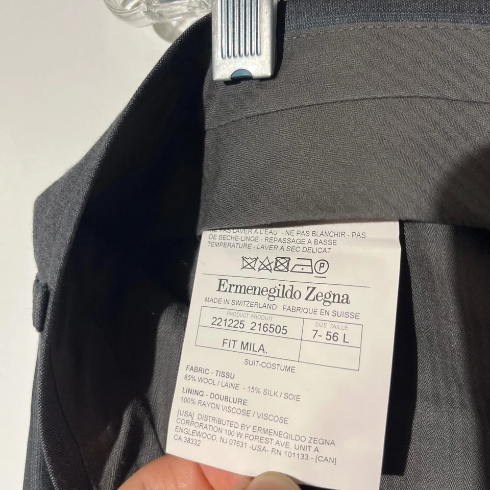 Pantalones de vestir Ermenegildo ZegnaFit Mila pierna gris a rayas para hombre talla 56L Foto 3 de 4