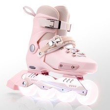 JEUWITH Adjustable Inline Skates Size 29  32 Light Up Wheels Kids Teens- USED