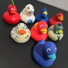 Lot of 8 Rubber Ducks Multicolor 2" Various Looks