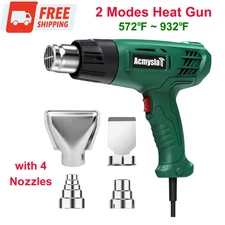 Heat Gun Heavy Duty Hot Air Adjustable Temperature 572℉-932℉ with 4 Nozzles Tool