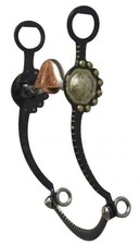 Showman Black Steel Show Bit w/ Silver Inlay  Concho Cheeks