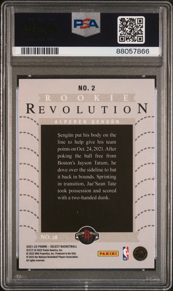 2021 PANINI SELECT ROOKIE REVOLUTION #2 ALPEREN SENGUN RC PSA 8 - Image 2 of 2