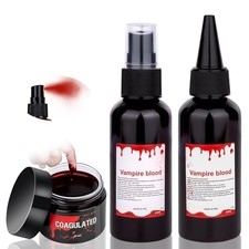 Halloween Fake Blood Makeup Kit 5.44oz, Realistic Fresh Red Faux