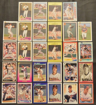 Vintage Jim Abbott Card Lot of 28