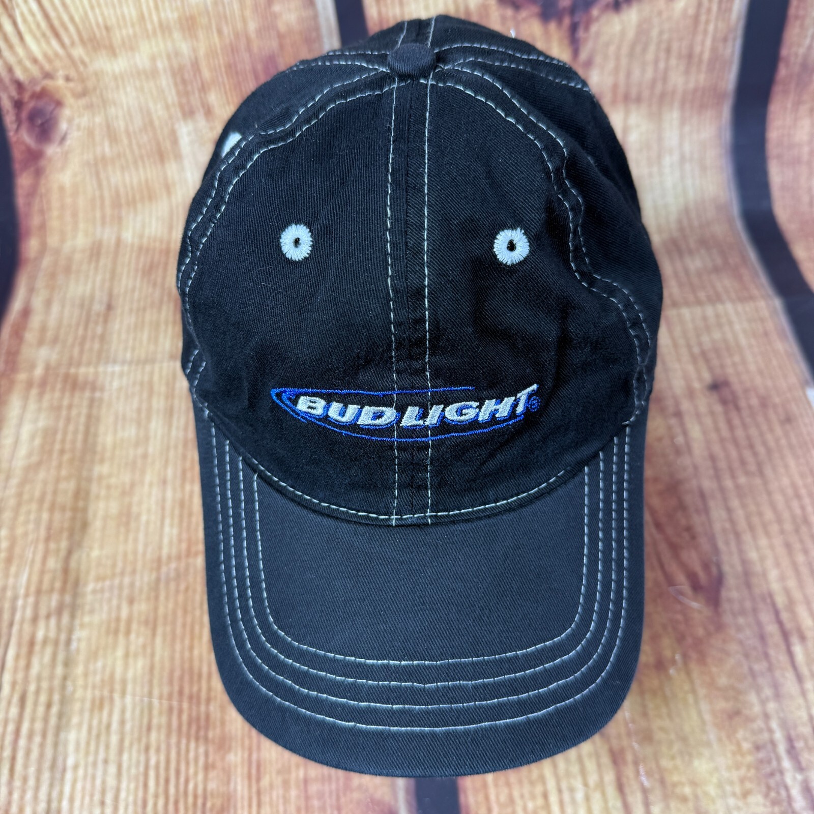 Bud Light Hat Adjustable Black Strapback Vintage … - image 6
