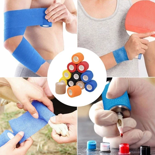 12/24Roll Cohesive Elastic Bandage Self Adhesive Wrist Ankle Gauze Tape Vet Wrap - Picture 10 of 12