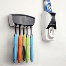 automatic toothpaste dispenser toothbrush holder