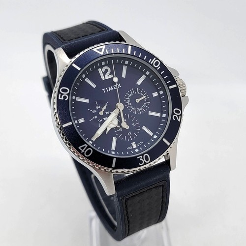 TIMEX TW2U13200 mens quartz watch diver style day date blue dial bracelet strap - Picture 4 of 19