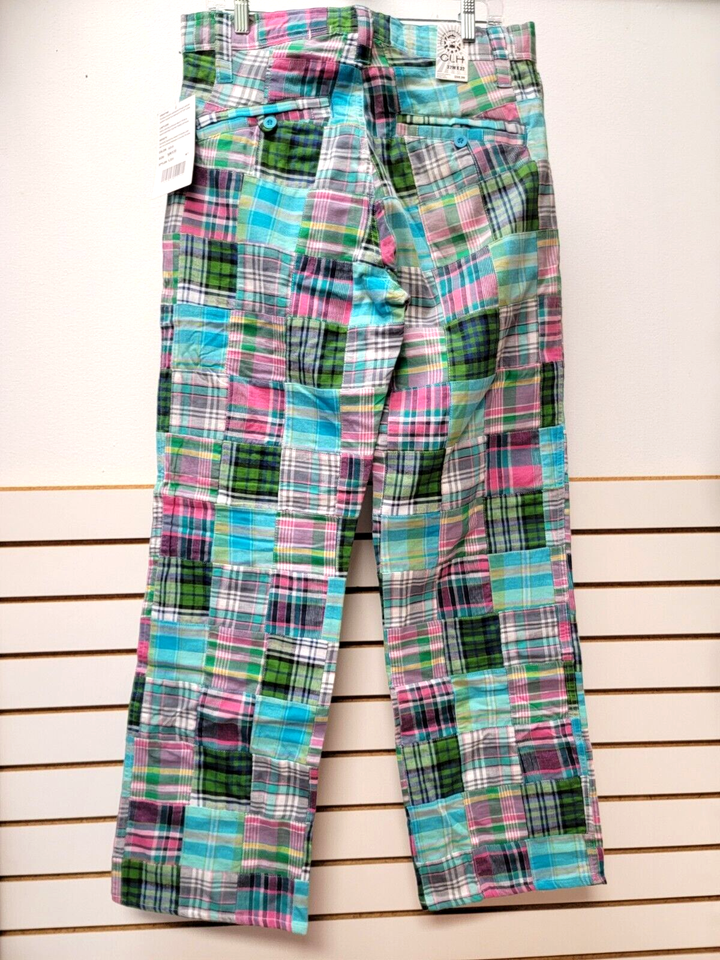 Vintage CLH Men's 32X32 Multicolor Madras Plaid Patchwork Golf Pants