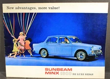 Very Nice Sunbeam Minx 1600 DeLuxe Sedan Folded Sales Poster Brochure