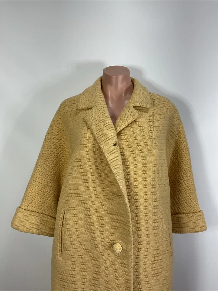 IMPRESIONANTE Abrigo Columpio Ópera Tejido Fedway Años 60 L/XL HECHO EN UNIÓN Foto 3 de 4