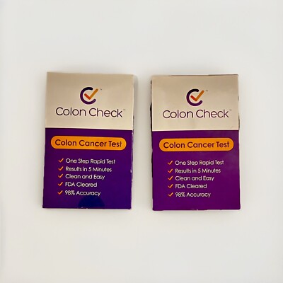 **2 New In The Box **All Source One-Step Rapid Test 5 Minute Colon Cancer Check