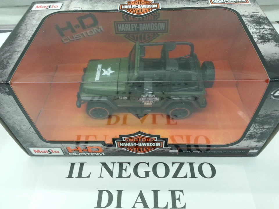 MAISTO MODELLINO AUTO CUSTOM HD JEEP WRANGLER RUBICON,COLORE VERDE,SCALA 1:27 - Immagine 4 di 4