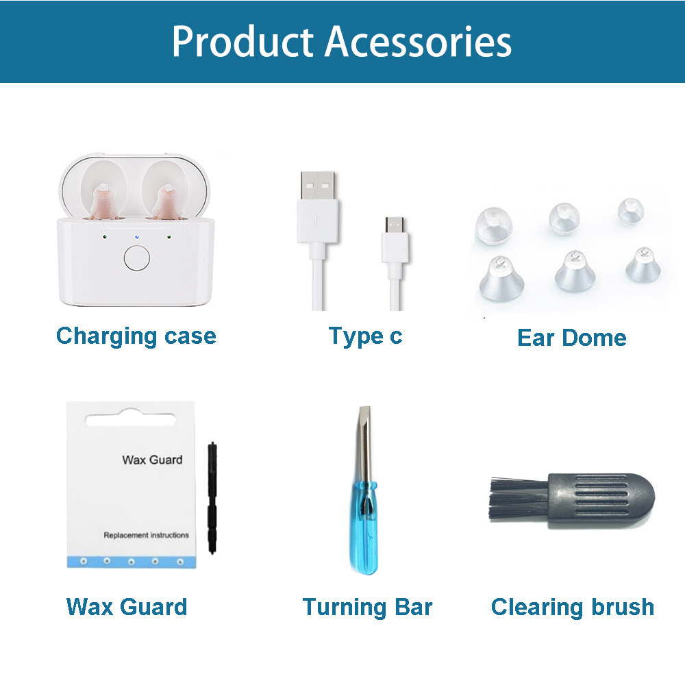 Invisible Rechargeable Hearing Aids Seniors Hearing Amplifiers Noise