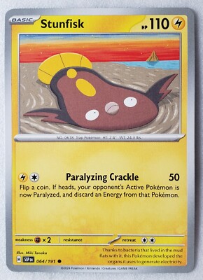 Stunfisk 064/191 NM / M Surging Sparks Pokemon Card - Miki Tanaka