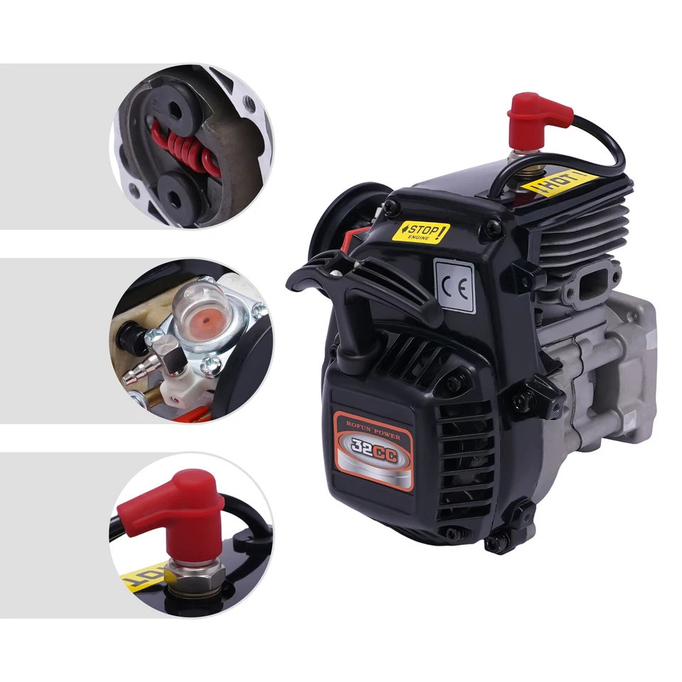 1/5 Scale RC Car 4 Bolt 32cc Gas Engine for HPI ROVAN Baja KM 5B 5T SS 5SC GOPED - Image 4 of 4