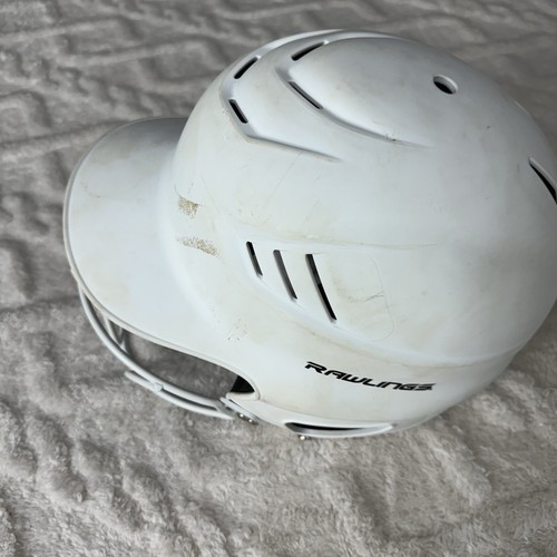 Rawlings R16S-REVB Matte WHITE Batting Helmet Fits 6 1/2-7 1/2 USED No Flaws